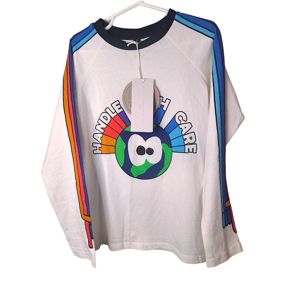 Stella Mccartney Kids Long Sleeve Tee with Rainbow Hands NWT - Picture 3 of 10